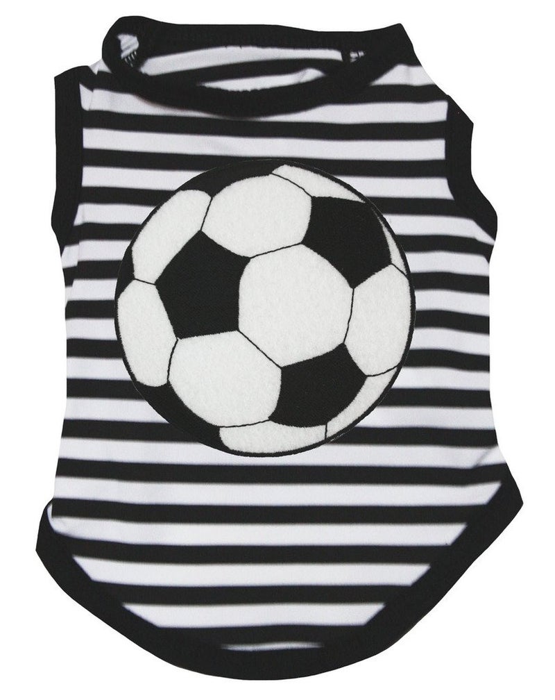 Petitebella Soccer Puppy Dog Shirt (Stripes, Large)